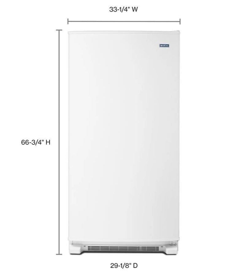 33 Inch, 20 Cu. Ft. Freestanding Upright Freezer with Led Lighting: White - Open Box